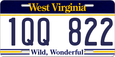 WV license plate 1QQ822