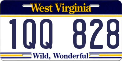 WV license plate 1QQ828