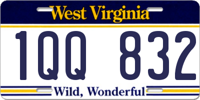 WV license plate 1QQ832
