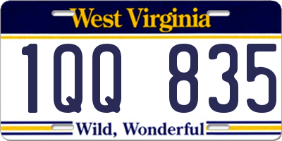 WV license plate 1QQ835