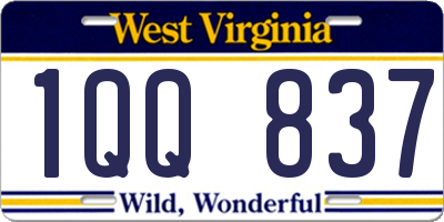 WV license plate 1QQ837
