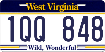 WV license plate 1QQ848
