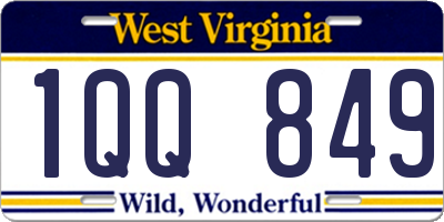WV license plate 1QQ849