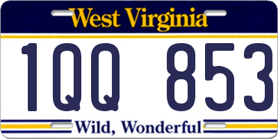 WV license plate 1QQ853