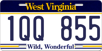 WV license plate 1QQ855