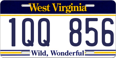 WV license plate 1QQ856