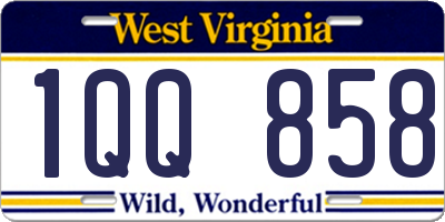 WV license plate 1QQ858