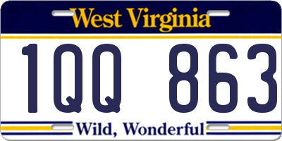 WV license plate 1QQ863