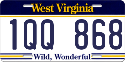 WV license plate 1QQ868