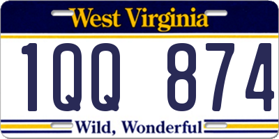 WV license plate 1QQ874