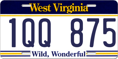 WV license plate 1QQ875