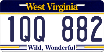 WV license plate 1QQ882