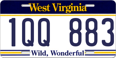 WV license plate 1QQ883