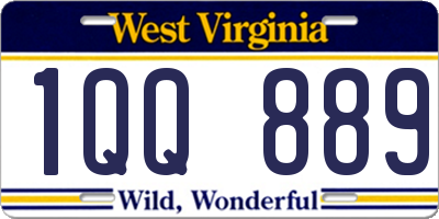 WV license plate 1QQ889