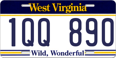 WV license plate 1QQ890