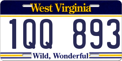 WV license plate 1QQ893