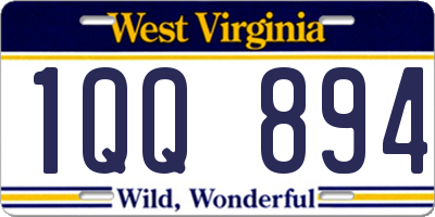 WV license plate 1QQ894