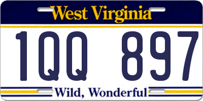 WV license plate 1QQ897