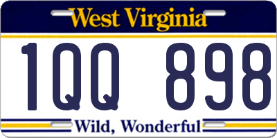 WV license plate 1QQ898