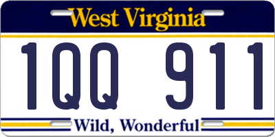 WV license plate 1QQ911