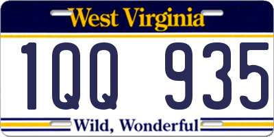 WV license plate 1QQ935