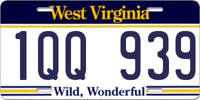 WV license plate 1QQ939