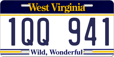 WV license plate 1QQ941