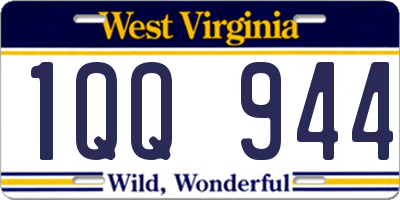 WV license plate 1QQ944