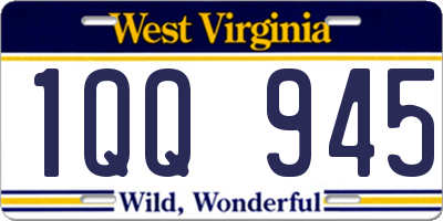 WV license plate 1QQ945
