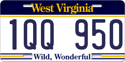 WV license plate 1QQ950
