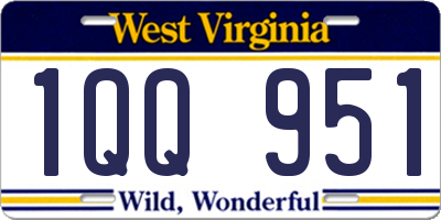 WV license plate 1QQ951