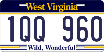 WV license plate 1QQ960