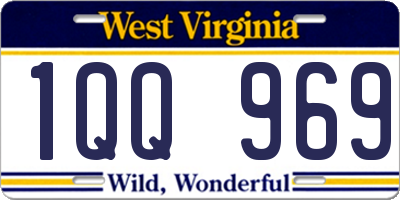 WV license plate 1QQ969