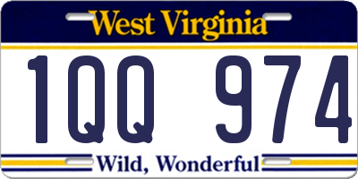 WV license plate 1QQ974