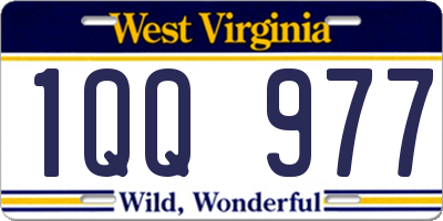 WV license plate 1QQ977