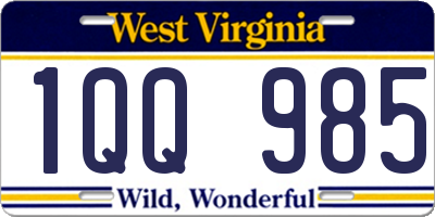 WV license plate 1QQ985