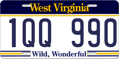 WV license plate 1QQ990