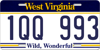 WV license plate 1QQ993