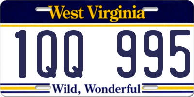WV license plate 1QQ995