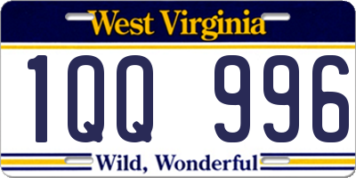 WV license plate 1QQ996