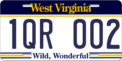 WV license plate 1QR002