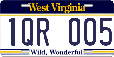 WV license plate 1QR005