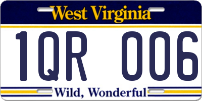 WV license plate 1QR006