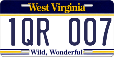 WV license plate 1QR007