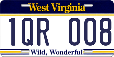 WV license plate 1QR008