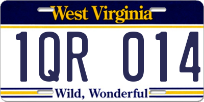 WV license plate 1QR014