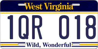 WV license plate 1QR018