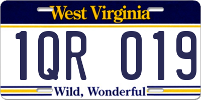 WV license plate 1QR019