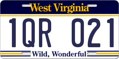 WV license plate 1QR021