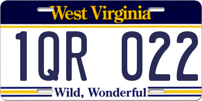 WV license plate 1QR022
